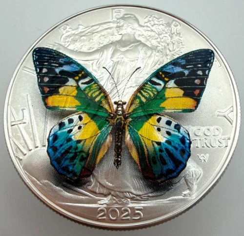 Pretty Butterfly - American Silver Eagle 1oz .999 Silver Dollar Coin Gift