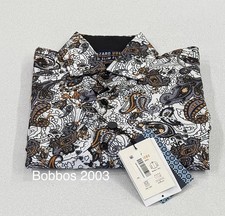 Azaro Uomo Men's Long Sleeve Wrinkle Free Slim Fit Dress Shirt, White multi , S