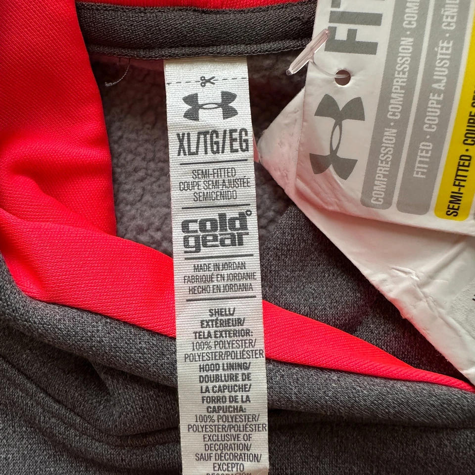 Sudadera con capucha Under Armour ColdGear Storm para mujer XL gris rosa nueva con etiqueta defectuosa Foto 4 de 4