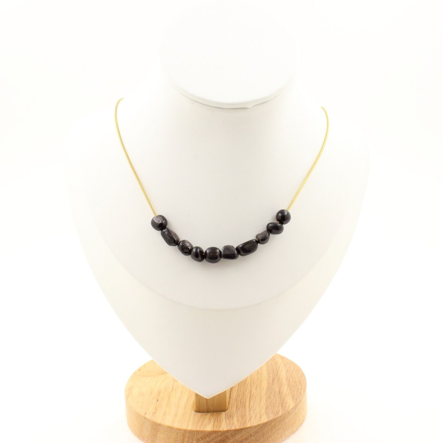 Collier Hypersthène d'Égypte en acier doré à porter au quotidien pour sublimer un style chic