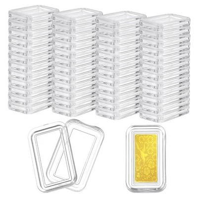 Silberbarren Aufbewahrungsbox 5 Stück Kunststoff Transparent 2,05x1,0