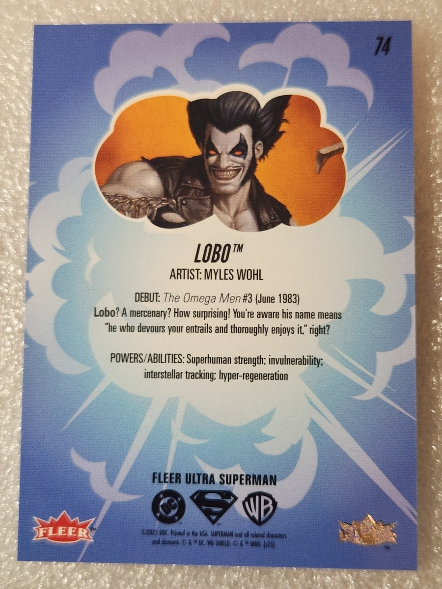 74 LOBO 2026 Fleer Ultra DC Superman MYLES WOHL | eBay