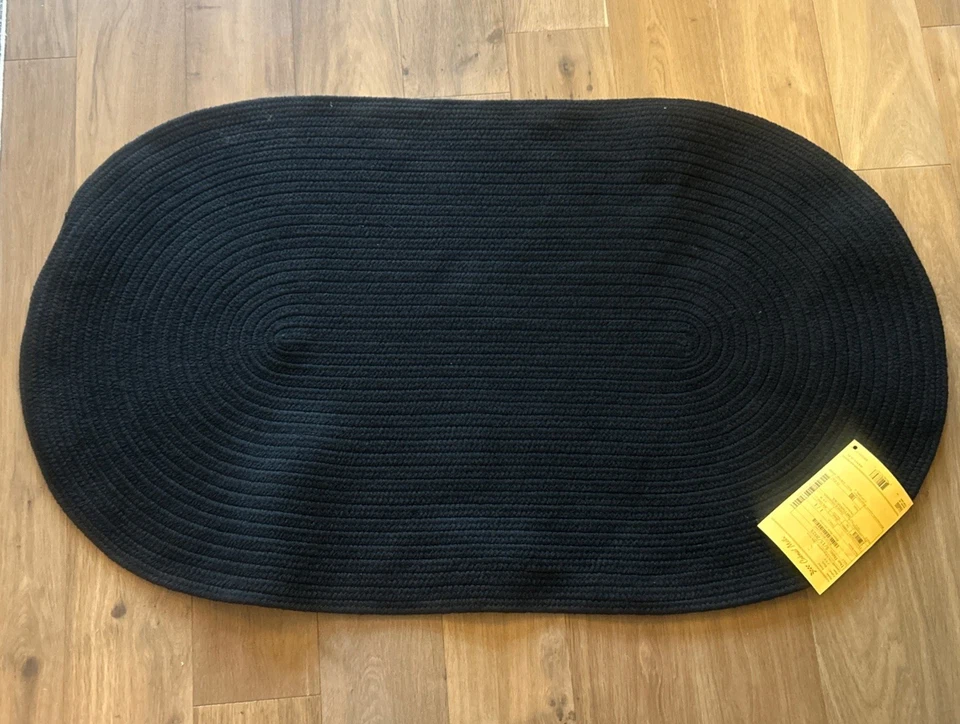 Bristol Black 3' x 5' Oval Area Rug for entry way, bedroom, hallway, etc. - Image 3 of 4