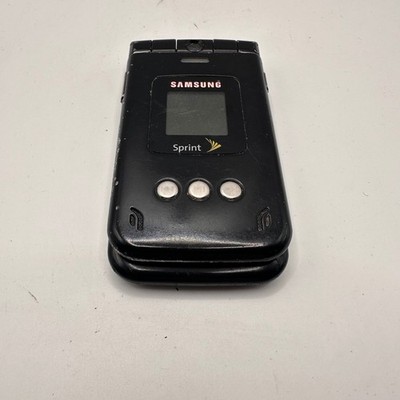 Vintage Samsung Sprint Flip Phone Black Mobile Blade SPH-A900M no battery