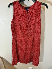 Tommy Hilfiger Red Polka Dot Sleeveless Dress Women’s Medium
