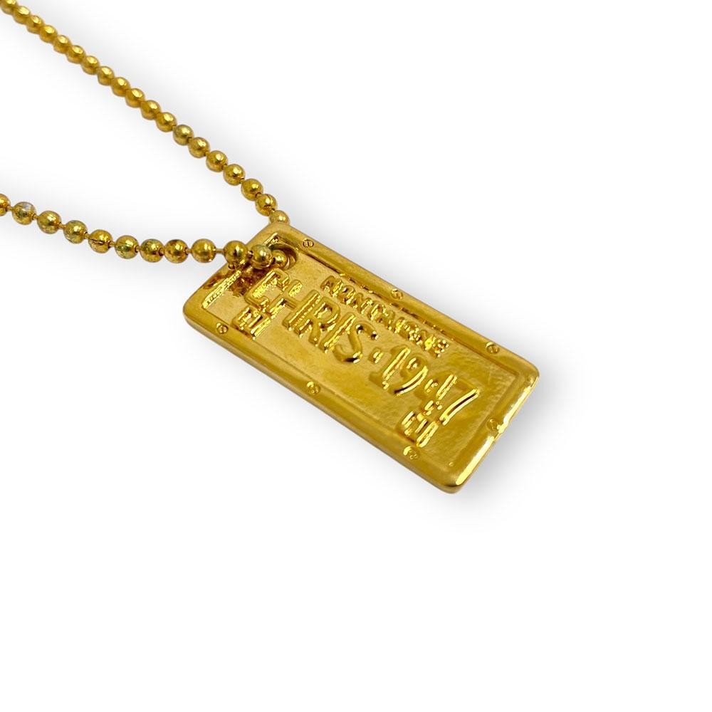 Dior Vintage License Plate Necklace Authentic Japan Jewelry