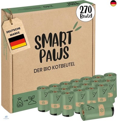 SMARTPAWS Biodegradable Dog Waste Bags (Home Compostable), 270 Certified Poop