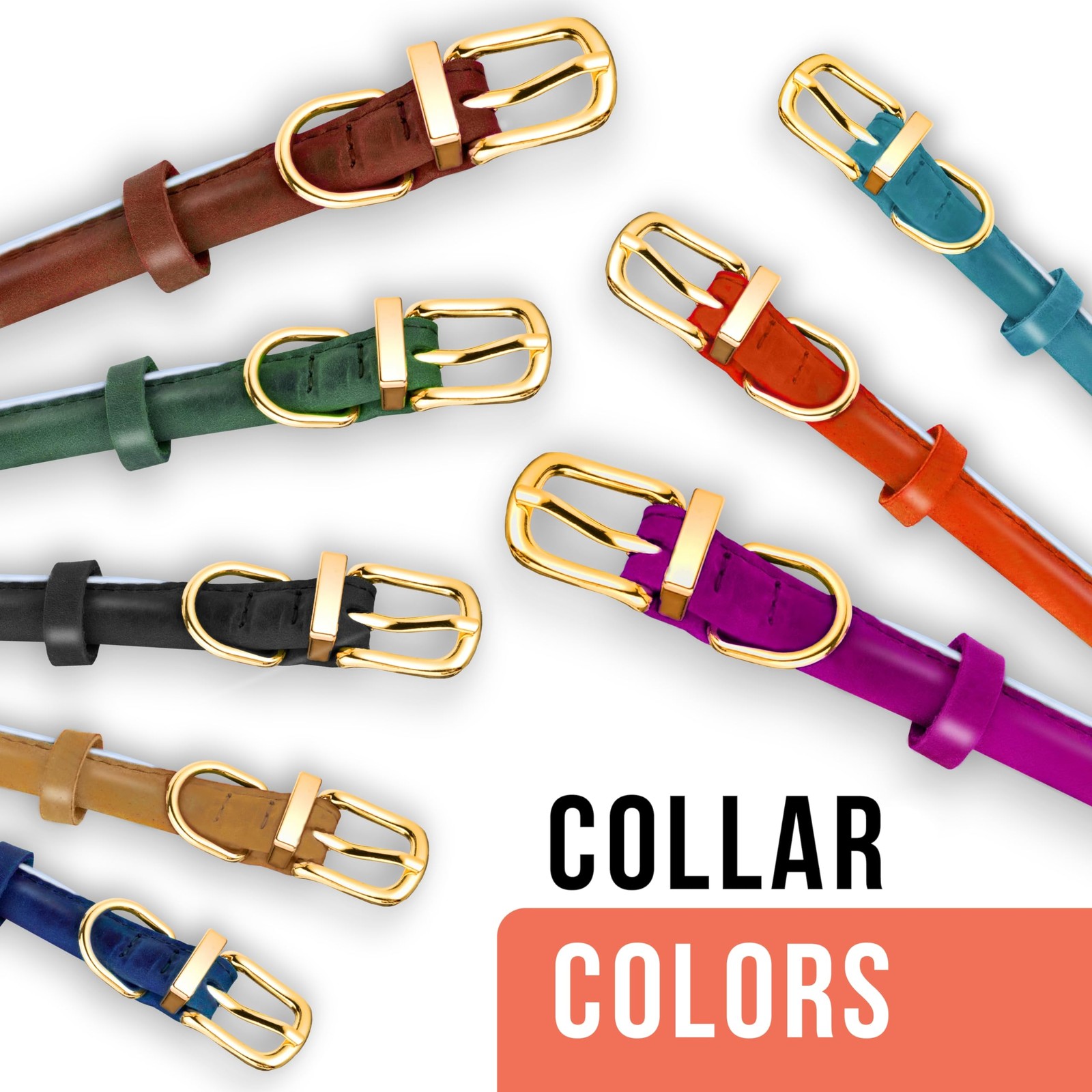 OOPSDOGGY Reflective Rolled Leather Dog Collar Adjustable Padded S/M/L Green