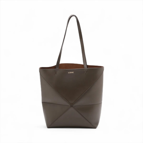 Loewe puzzle fold Medium Leather Tote bag Khaki