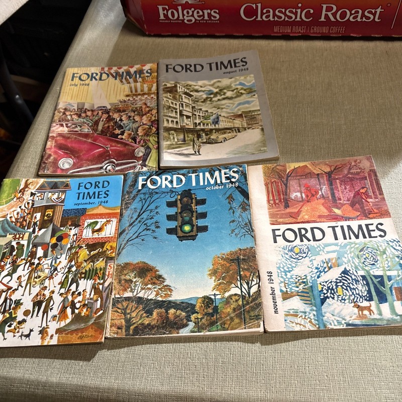  Vintage  Ford Times Magazine 1948 Set of 5