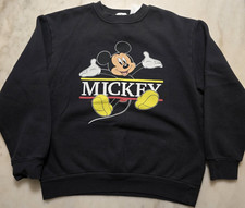 Disneyland Mickey Mouse Graphic Sweater Embroidered Logo Womens Meduim Black