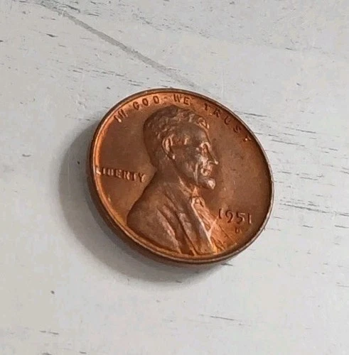 1951-D AU Lincoln Wheat Cent ~ Free Shipping! #2