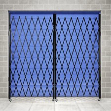 Double Folding Security Gate, 360  Rolling Door Gate 6-1/2'H x 12'W Scissor Gate