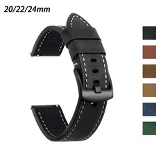 Crazy Horse Leather Watch Strap 20mm 22mm 24mm Quick Release Watch Band for Men