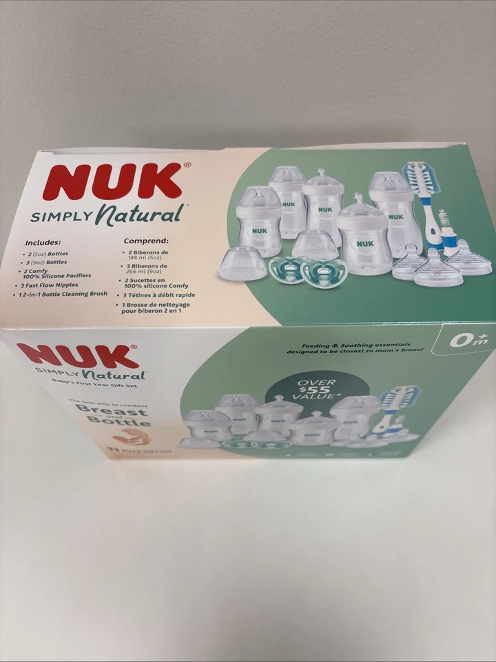NUK Simply Natural Biberón Recién Nacido Set de Regalo, 0+ Meses, Nuevo G3 Foto 2 de 4