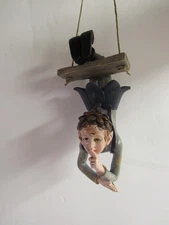 New 5 1/2" Resin Garden Fairy Pixie Hanging From Swing Free Shipping