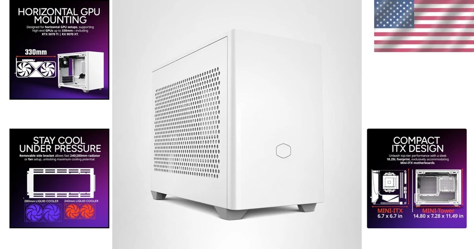 NR200P White Mini-ITX Gaming & Workstation Case - Image 2 of 4