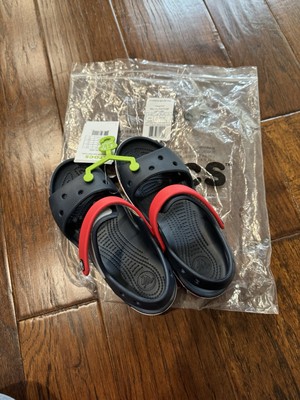 NWT Crocs Crocband sandals Red and Navy J2