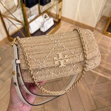 Tory Burch Britten Raffia Crochet Convertible...