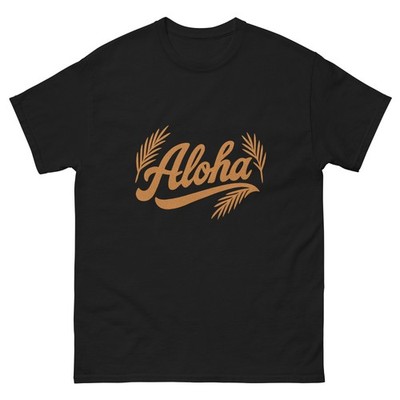 Aloha Script Hawaii T-Shirt | Pacific Island Tee | Tropical Souvenir Gift