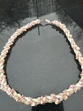 Vintage Pink Coral and Shell Bead Necklace