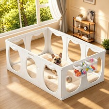 Clear Acrylic Dog Playpen for Small and Medium Dog, 10 PCS 24" H Puppy Play...