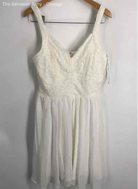 Francesca's Womens White Sleeveless Knee Length Fit & Flare Dress Size Medium