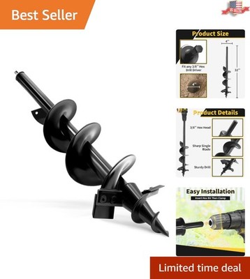 High-Speed Steel Auger Drill Bit 4''x32'' for Efficient Gardening Solutions