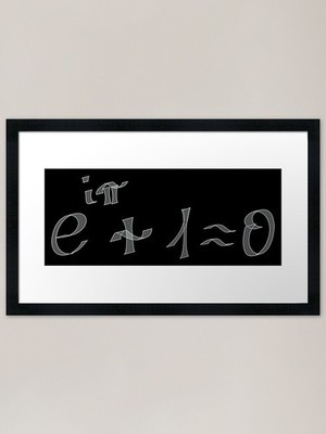 Euler's identity - Handwritten Fram Framed Wall Art Poster Canvas Print Picture
