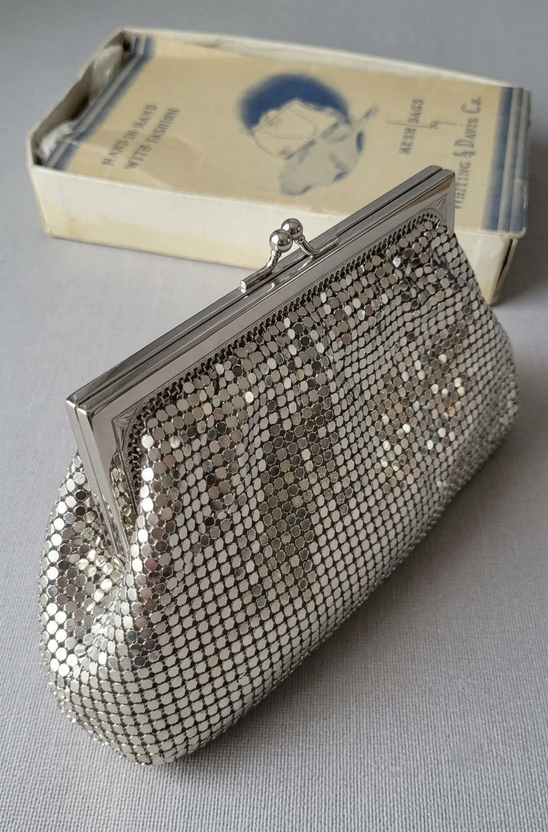 Whiting & Davis U.S メタルメッシュ パーティーバッグ Whiting & Davis Mesh Silver Vintage Bags, Handbags & Cases for