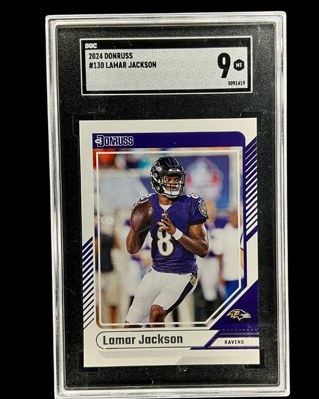 2024 PANINI DONRUSS LAMAR JACKSON BALTIMORE RAVENS SGC 9.0