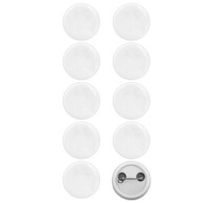 10 PCS Plain White Blank Pinback Buttons Badge Glossy Round Crafts 2.25 Inch