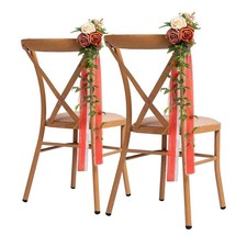 10Pcs Wedding Chair Decorations Aisle Flowers Swag Artificial Flower Ivory Or...