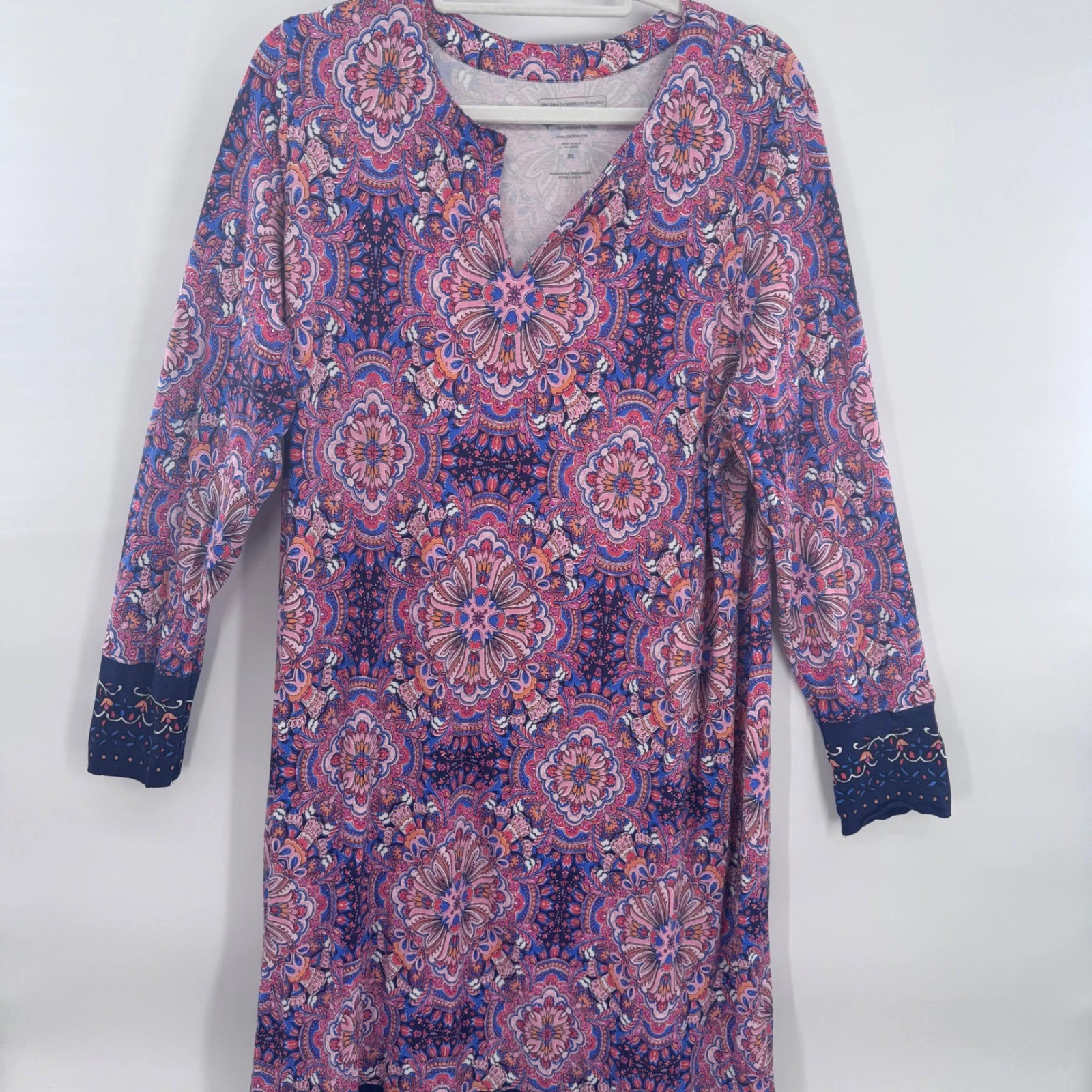 Coolibar Oceanside Midi Dress XL Pink Blue Mandala Sun Protection UPF 50+
Opens in a new window or t