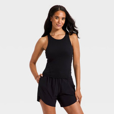 Womens super flex high neck racerback support tank Top - All in motion black M