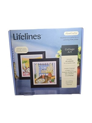 Lifelines -Collage Art Kit - 2 Black Frames 9x9 Includes All Materials