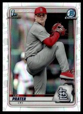 LEVI PRATER 2020 BOWMAN DRAFT CHROME REFRACTOR RC ST. LOUIS CARDINALS #BD-125