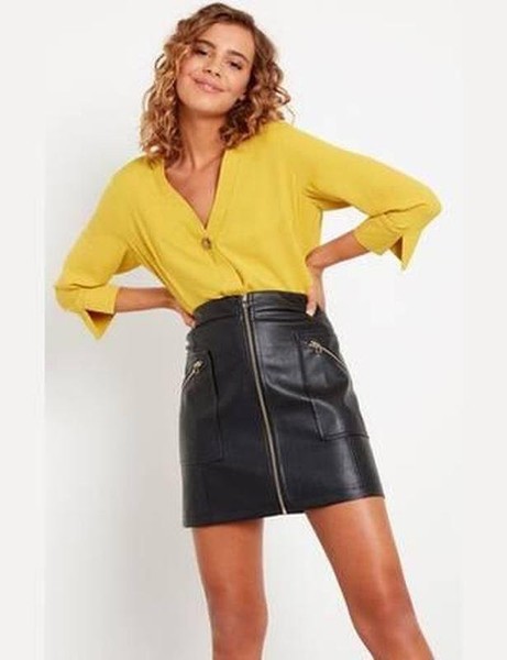 Women Ballin Skirt Black Artificial Leather 44 /