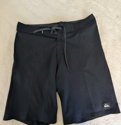 Quick Silver Super Silk Board Shorts Black Drawstring Zip Pocket 30''Measures 32''