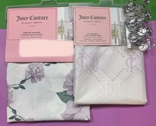 Juicy Couture Fabric Shower Curtain with Shower Liner  Hooks
