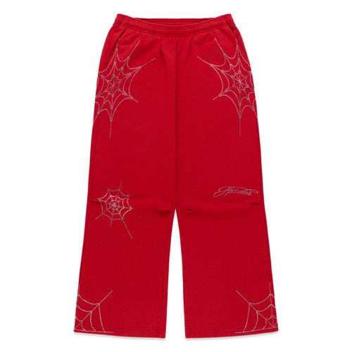 SP5DER RHINESTONE WEB SWEATPANT RED SB015SS26RED_M Men's M Sweatpants New