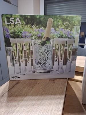 LSA Moya Serving Set Clear, Flaschenkühler und 6 Flöten