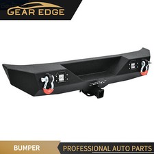 Rear Bumper for 2007-2018 Jeep Wrangler JK Unlimited w/ LED Lights 2 D-rings