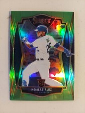 2021 SELECT PREMIER LEVEL NEON GREEN KEIBERT RUIZ ROOKIE #121 DODGERS /99 RC 