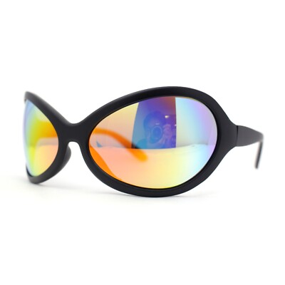 Exaggerated Oversized Sporty Wrap 90s Dragonfly Plastic Sunglasses  