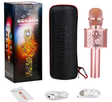 BONAOK Bluetooth Karaoke Wireless Microphone,3-in-1 Portable Handheld Speaker