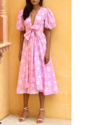 $313 Monsoon and Beyond Lola Dress, Pink Rohida SIZE : XL