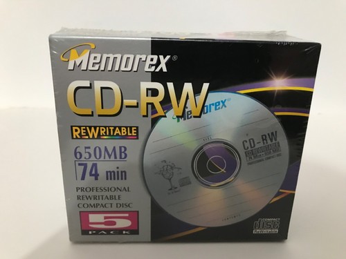Memorex CD-RW Platinum 5 Pack 650MB / 74 Min 4x Rewrite Speed 1999 Factory seal - 第 6/6 張圖片