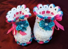 HAND KNITING GIRL FIRST INFANT SHOES for newborn
