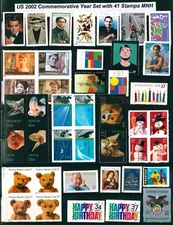 US 2002 Commemorative Year Set with 41 Stamps MNH